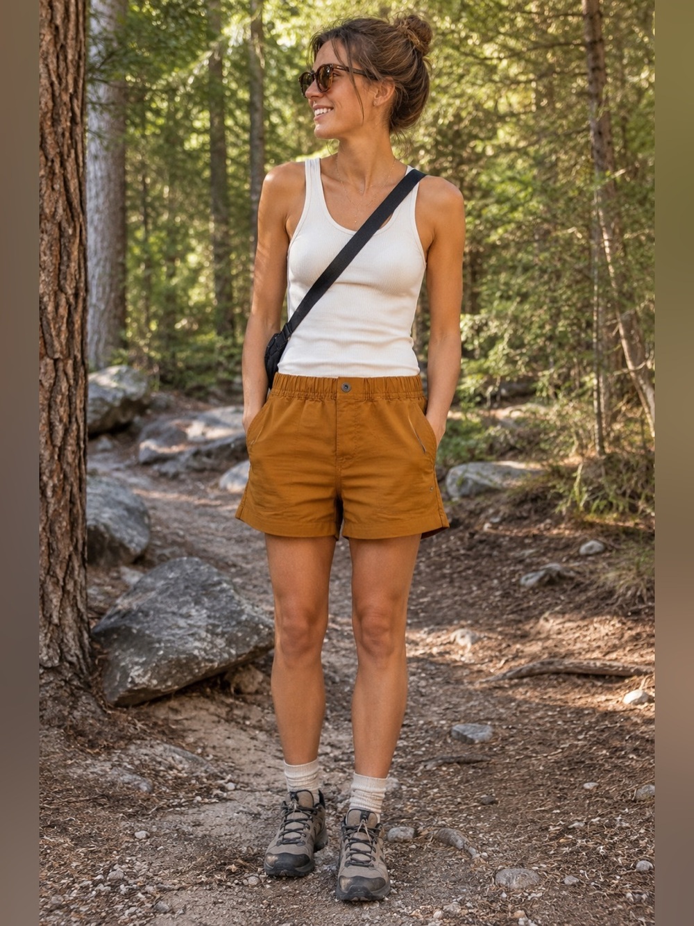 prAna Ripstop Hiking Shorts Organic Cotton Rust Brown Size 0
